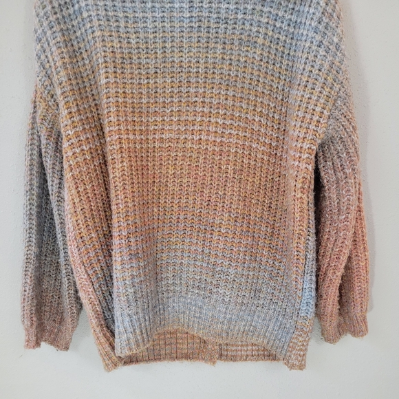 UNIVERSAL THREAD Rainbow Chunky Fuzzy Button Front Cardigan Sweater Size M - Picture 11 of 12